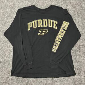Purdue Boilermakers Long Sleeve‎ Shirt Black Gold Size XL Used – Excellent
